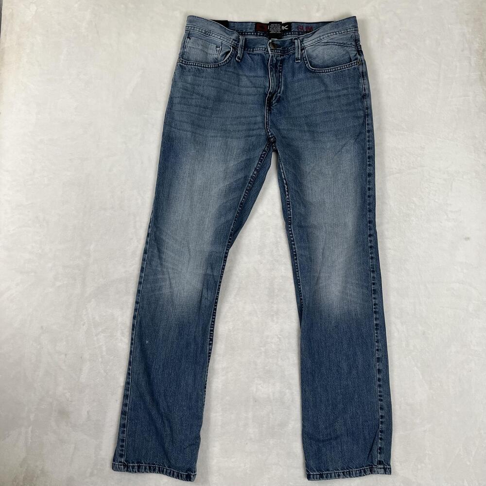 Vintage Hawk Jeans Mens 32x32 Blue Slim Straight Denim Medium Wash Y2K